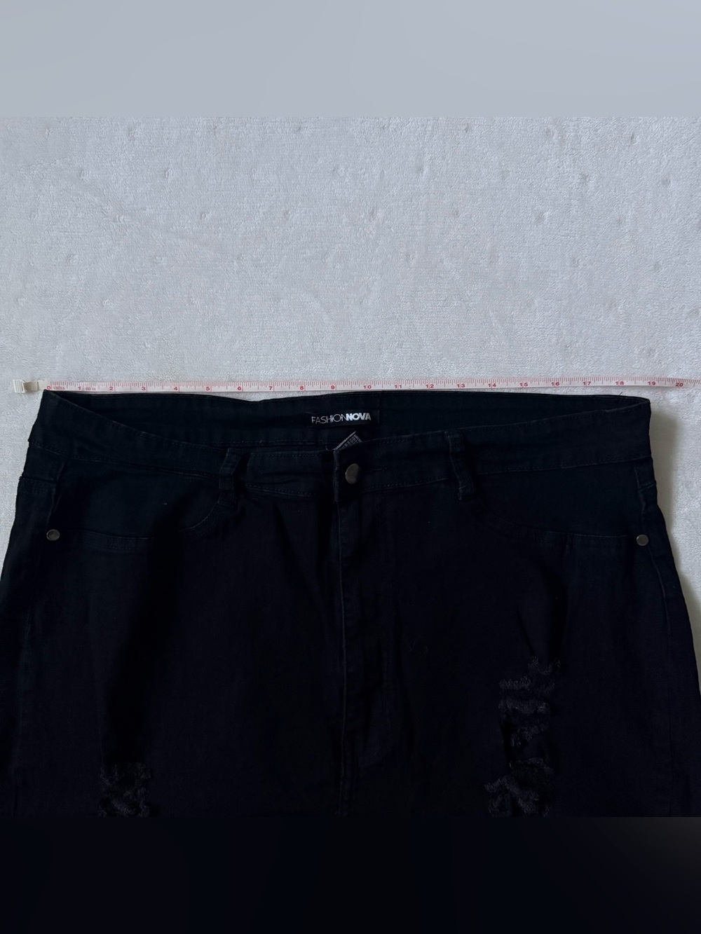 Fashion Nova Curve High Rise Denim Booty Lifting Black Ripped Skinny Jeans Sz 22 - Picture 7 of 12